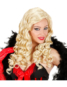 e-carnavalskleding-SYK Mooie blonde pruik met lange blonde krullen