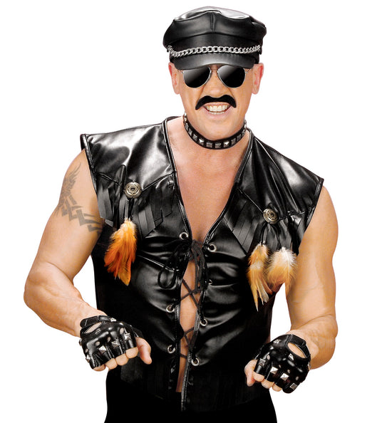 e-carnavalskleding-SYK Motor biker vest lederlook