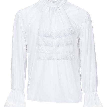 e-carnavalskleding-SYK Mozart blouse wit met jabot