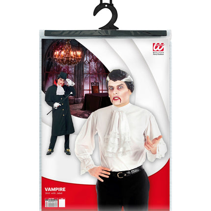 e-carnavalskleding-SYK Mozart blouse wit met jabot