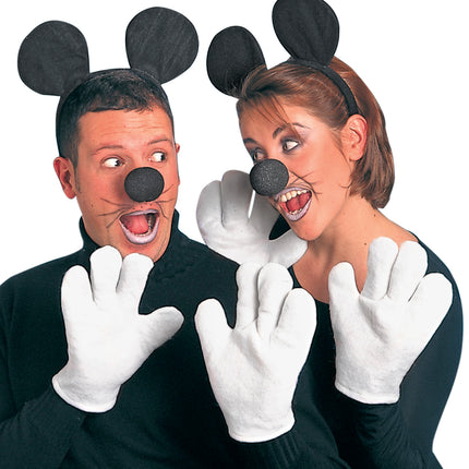 e-carnavalskleding-SYK Muizen oren met staart en handschoenen Mickey