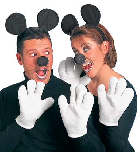 e-carnavalskleding-SYK Muizen oren met staart en handschoenen Mickey