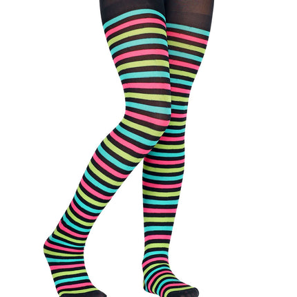 e-carnavalskleding-SYK Multi color panty gestreept kinderen