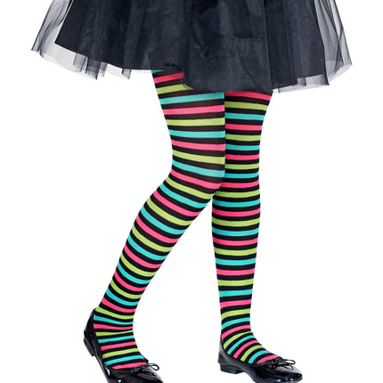 e-carnavalskleding-SYK Multi color panty gestreept kinderen