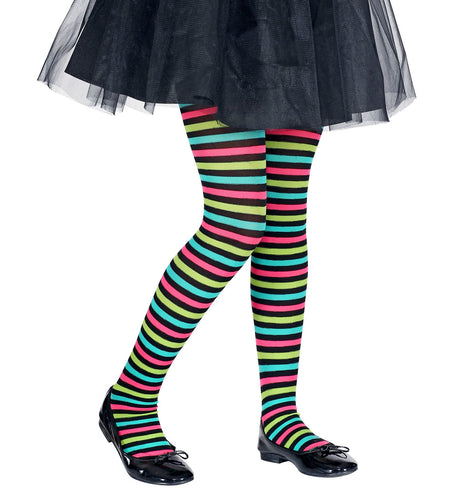 e-carnavalskleding-SYK Multi color panty gestreept kinderen