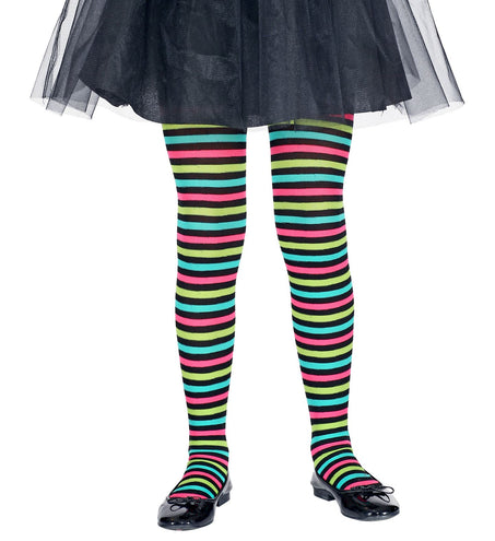 e-carnavalskleding-SYK Multi color panty gestreept kinderen