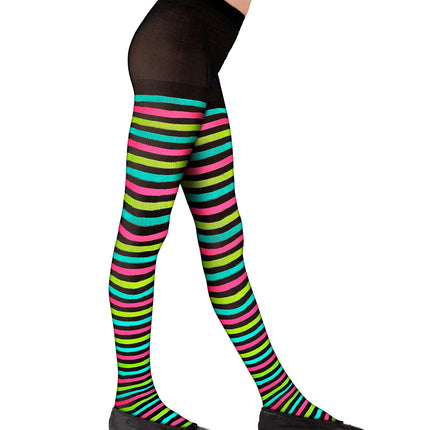 e-carnavalskleding-SYK Multi color panty gestreept kinderen