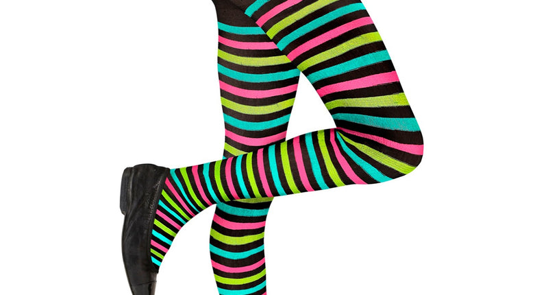 e-carnavalskleding-SYK Multi color panty gestreept kinderen
