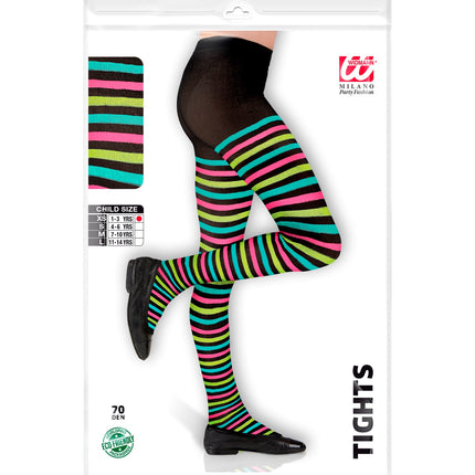 e-carnavalskleding-SYK Multi color panty gestreept kinderen