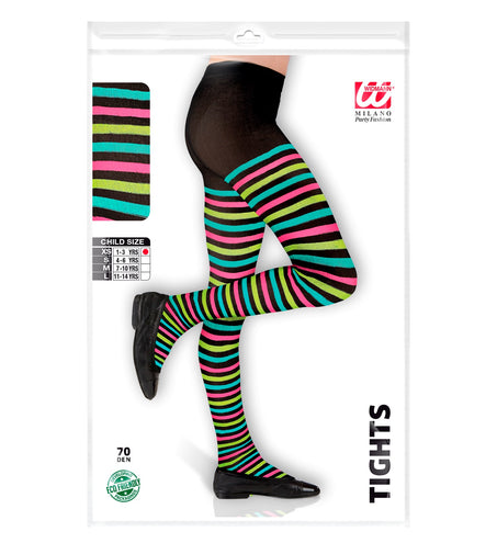 e-carnavalskleding-SYK Multi color panty gestreept kinderen