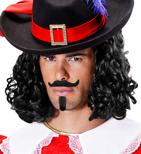 e-carnavalskleding-SYK Musketier Chevalier snor en sik zwart