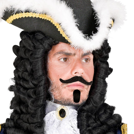 e-carnavalskleding-SYK Musketier Chevalier snor en sik zwart