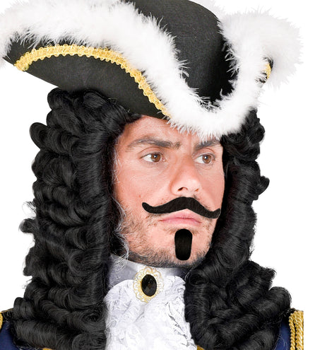 e-carnavalskleding-SYK Musketier Chevalier snor en sik zwart