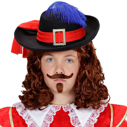 e-carnavalskleding-SYK Musketiershoed kind met veer