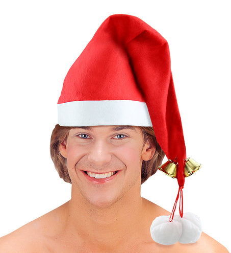 e-carnavalskleding-SYK Muts kerstman met belletje deluxe