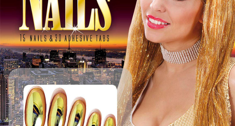 e-carnavalskleding-SYK nagels goud metalic