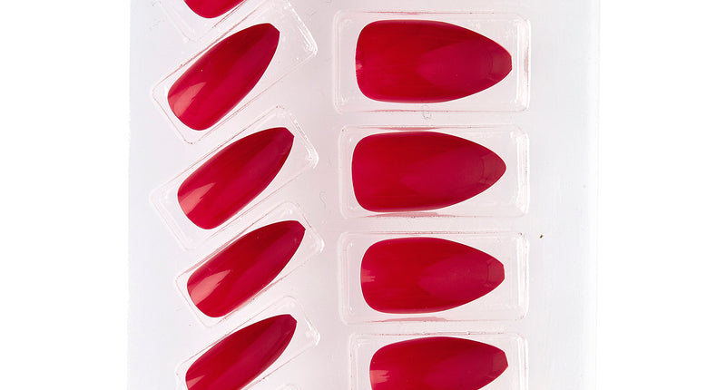 e-carnavalskleding-SYK Nagels Stiletto Bordeaux Rood