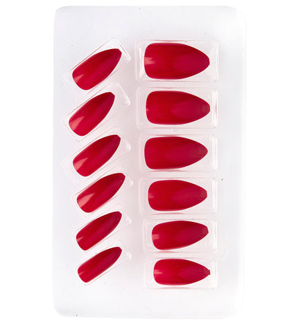 e-carnavalskleding-SYK Nagels Stiletto Bordeaux Rood