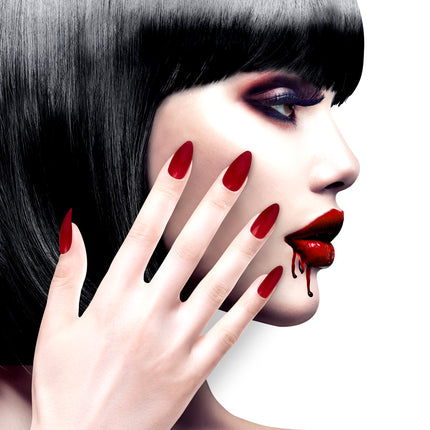 e-carnavalskleding-SYK Nagels Stiletto Bordeaux Rood