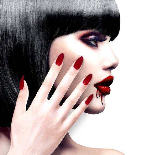 e-carnavalskleding-SYK Nagels Stiletto Bordeaux Rood