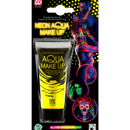 e-carnavalskleding-SYK Neon aqua schmink geel in tube