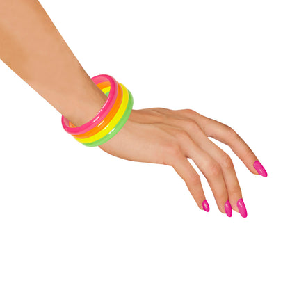 e-carnavalskleding-SYK Neon armbanden set disco