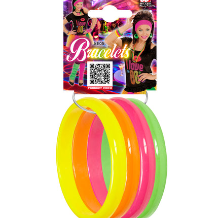 e-carnavalskleding-SYK Neon armbanden set disco
