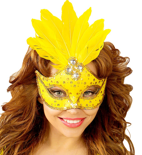 e-carnavalskleding-SYK Neon gele Braziliaanse maskers