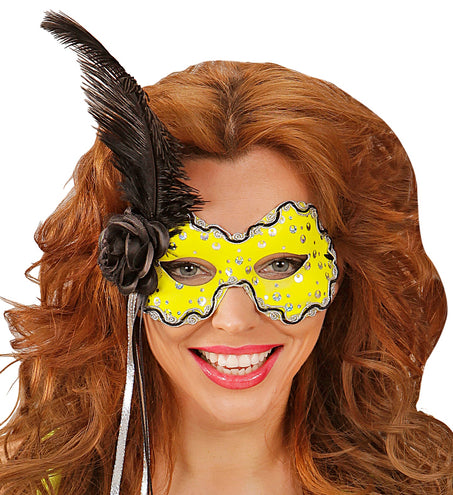 e-carnavalskleding-SYK Neon gele holografische Braziliaanse maskers