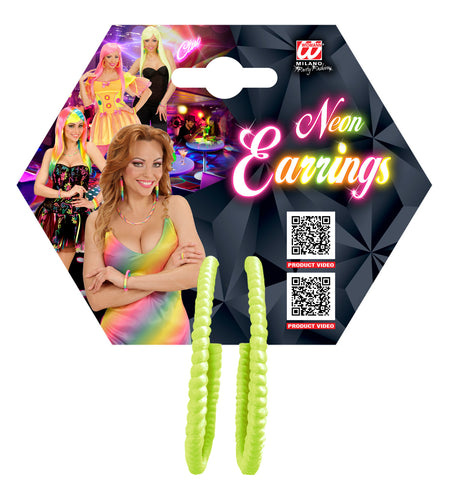 e-carnavalskleding-SYK Neon gele oorringen
