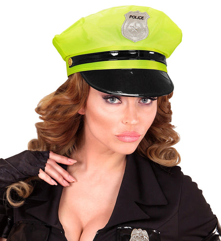 e-carnavalskleding-SYK Neon gele politiepet
