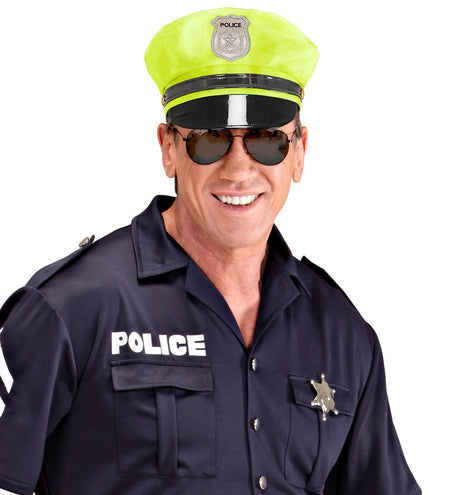 e-carnavalskleding-SYK Neon gele politiepet
