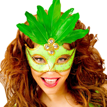 e-carnavalskleding-SYK Neon groen Braziliaans oogmasker