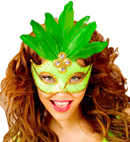 e-carnavalskleding-SYK Neon groen Braziliaans oogmasker