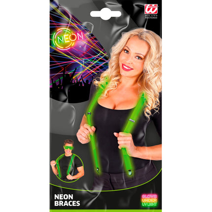 e-carnavalskleding-SYK Neon groene bretels verstelbaar