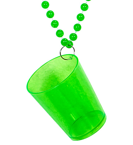 e-carnavalskleding-SYK Neon groene glazen halskettingen