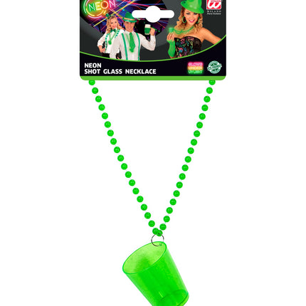 e-carnavalskleding-SYK Neon groene glazen halskettingen