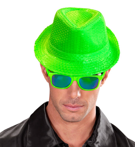 e-carnavalskleding-SYK Neon groene glitter hoed