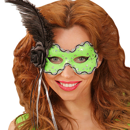 e-carnavalskleding-SYK Neon groene holografische Braziliaanse maskers
