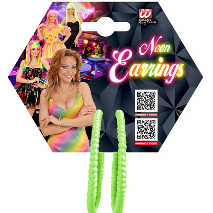 e-carnavalskleding-SYK Neon groene oorringen