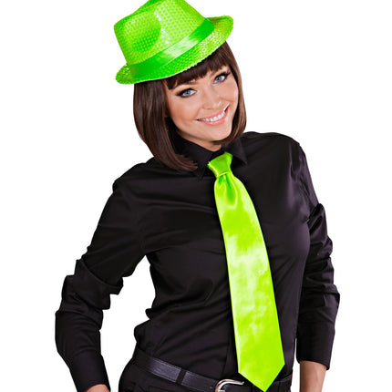 e-carnavalskleding-SYK Neon groene stropdas