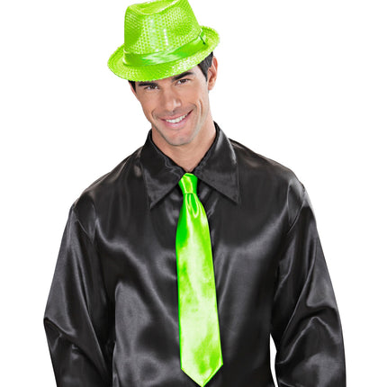 e-carnavalskleding-SYK Neon groene stropdas