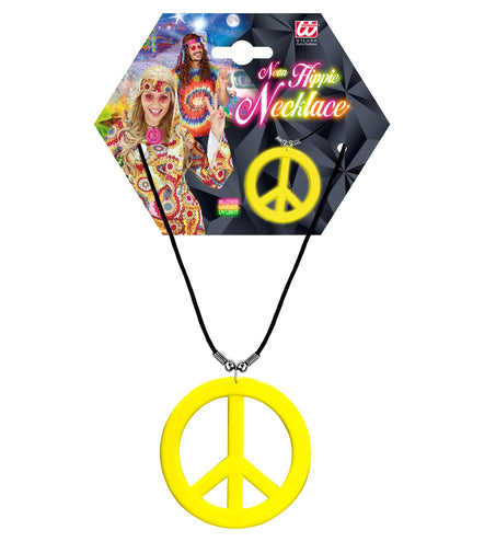 e-carnavalskleding-SYK Neon Hippie Ketting Rosa Geel