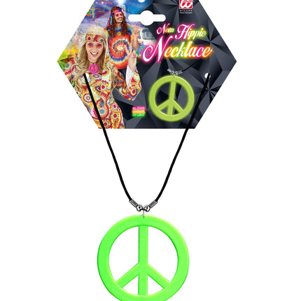 e-carnavalskleding-SYK Neon Hippie Ketting Rosa Groen
