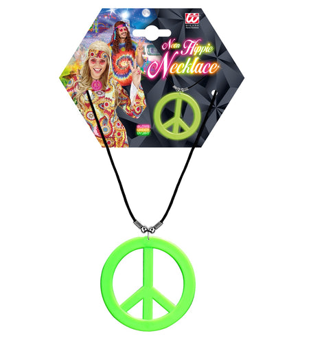 e-carnavalskleding-SYK Neon Hippie Ketting Rosa Groen