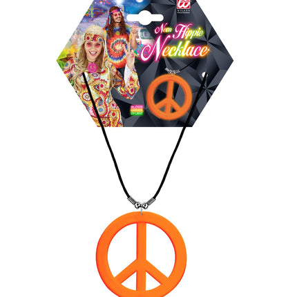 e-carnavalskleding-SYK Neon Hippie Ketting Rosa Oranje