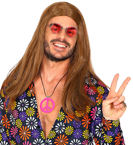 e-carnavalskleding-SYK Neon Hippie Ketting Rosa Roze
