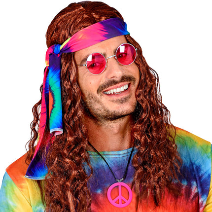 e-carnavalskleding-SYK Neon Hippie Ketting Rosa Roze