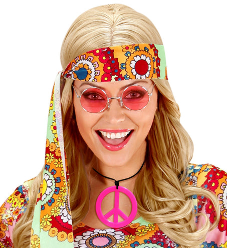 e-carnavalskleding-SYK Neon Hippie Ketting Rosa Roze