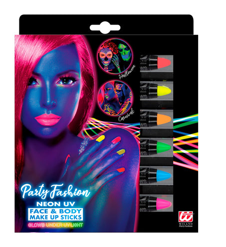 e-carnavalskleding-SYK Neon make-up 6 potloden